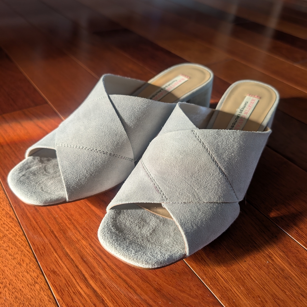 Chinese Laundry Kristin CAVALLARI Light Blue Crisscross Mules